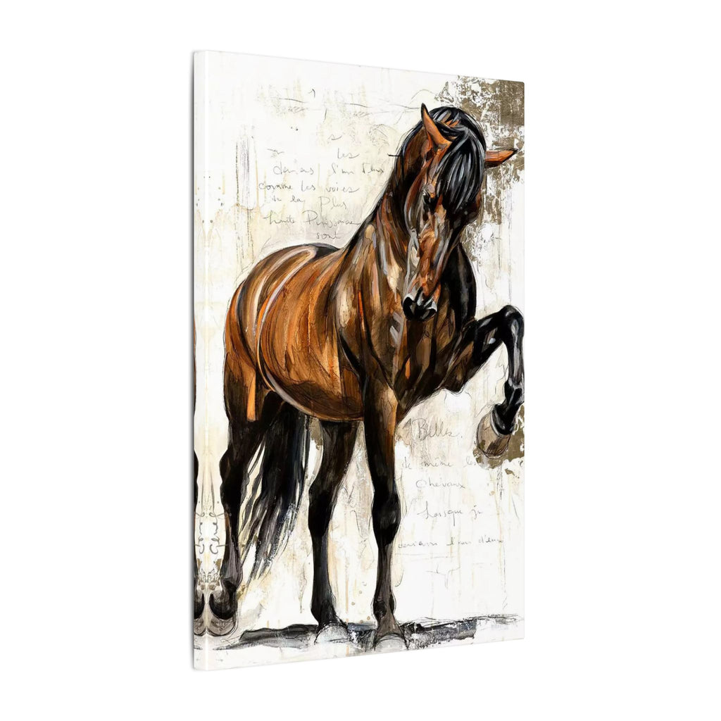 Horse Canvas Wall Art — Brown Stallion Matte Stretched Canvas 