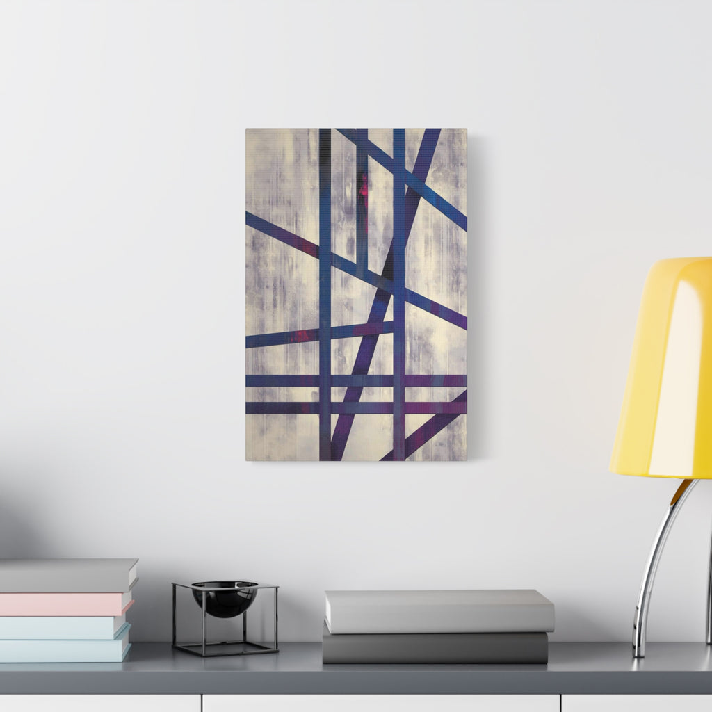 Abstract Geometric Canvas Print – Modern Blue & Purple Lines Art