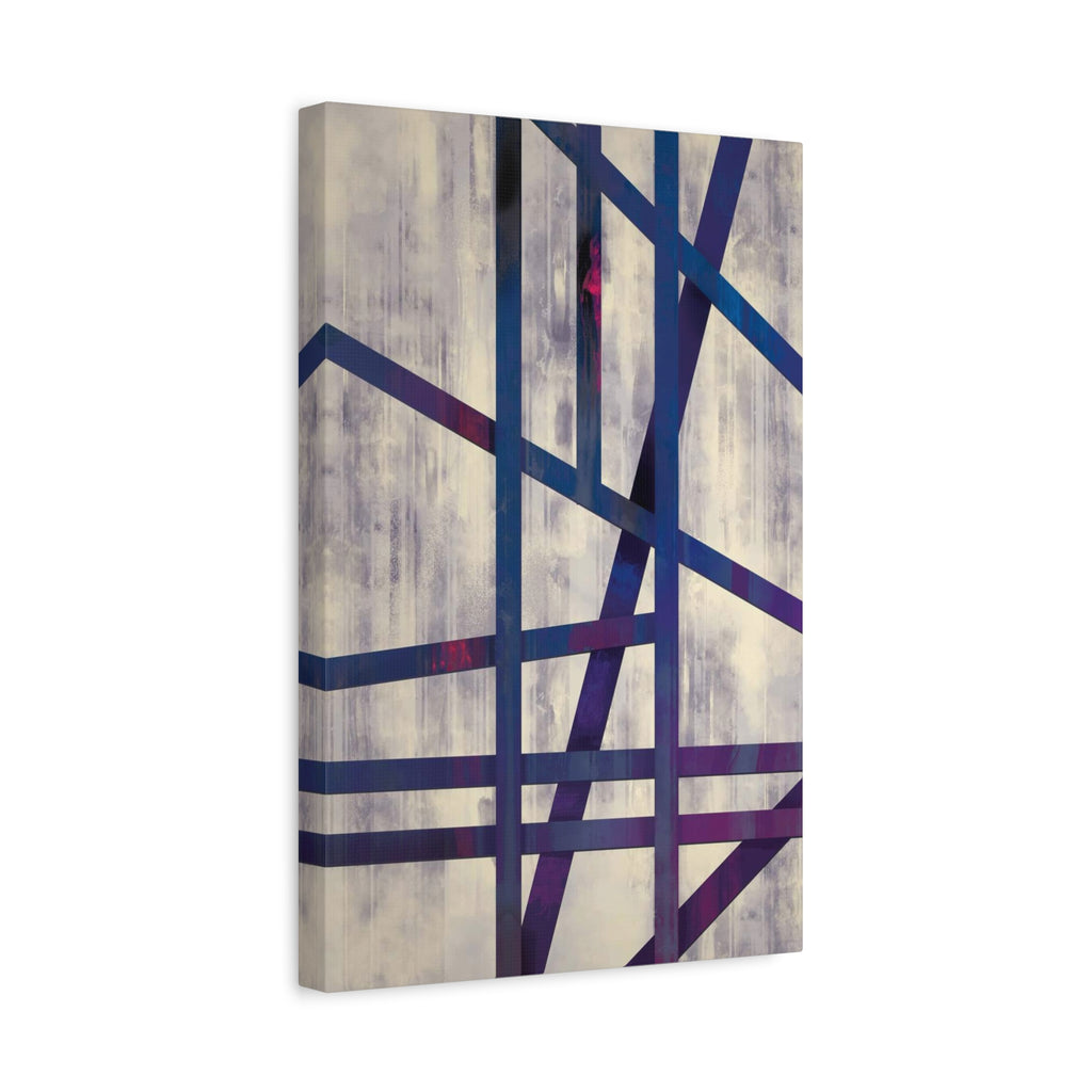 Abstract Geometric Canvas Print – Modern Blue & Purple Lines Art