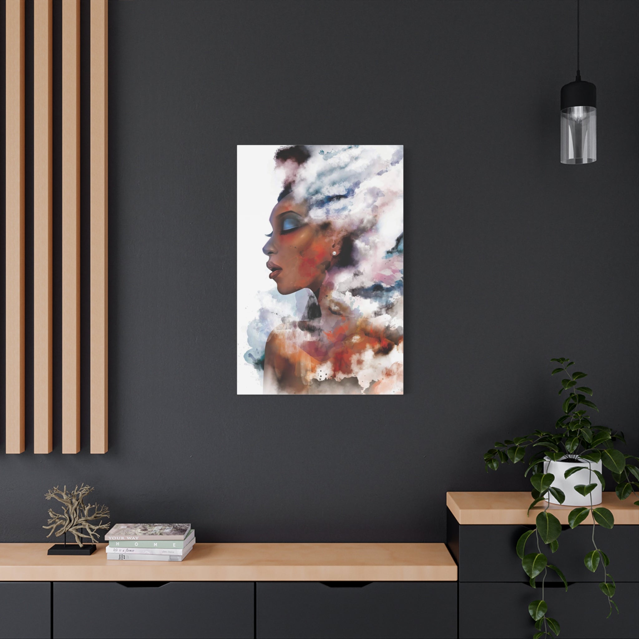 Abstract Portrait Canvas - Dreamy Woman Watercolor Wall Art