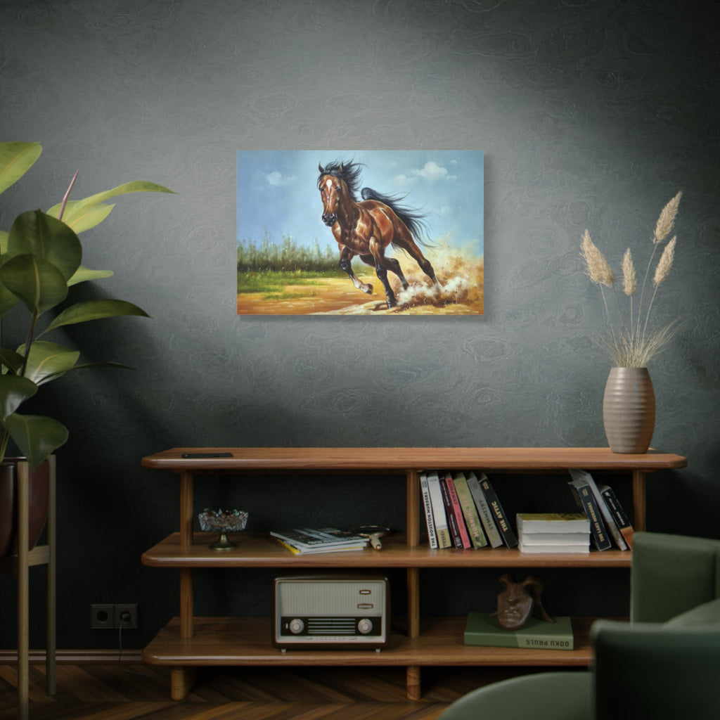 Running Stallion Matte Canvas Print — Horse Wall Art, Stretched 1.25" 