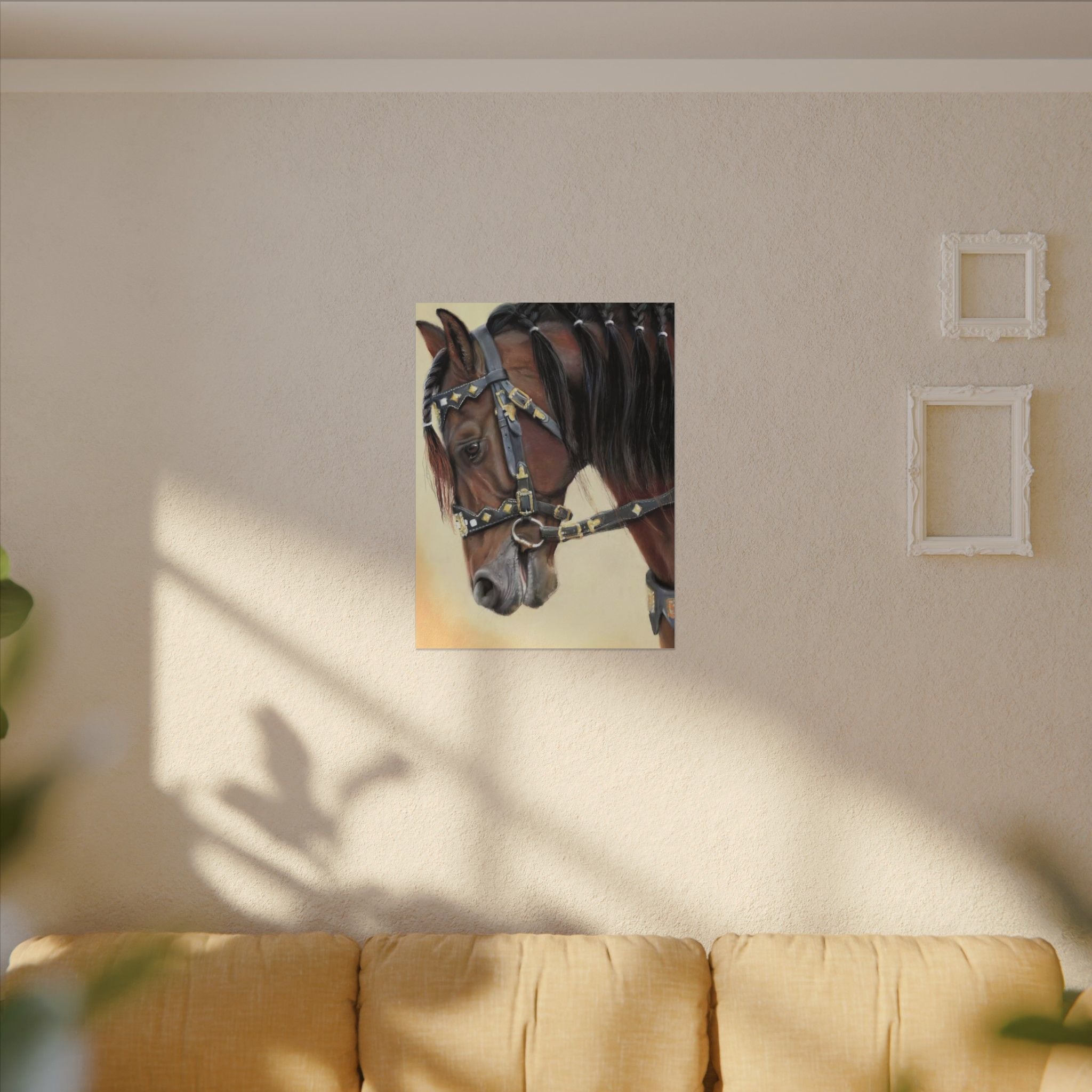 Horse Portrait Canvas Print — Elegant Bridle Art for Home & Stable Decor