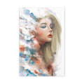 Watercolor Portrait Canvas Art - Dreamy Female Face - TheKaraHan