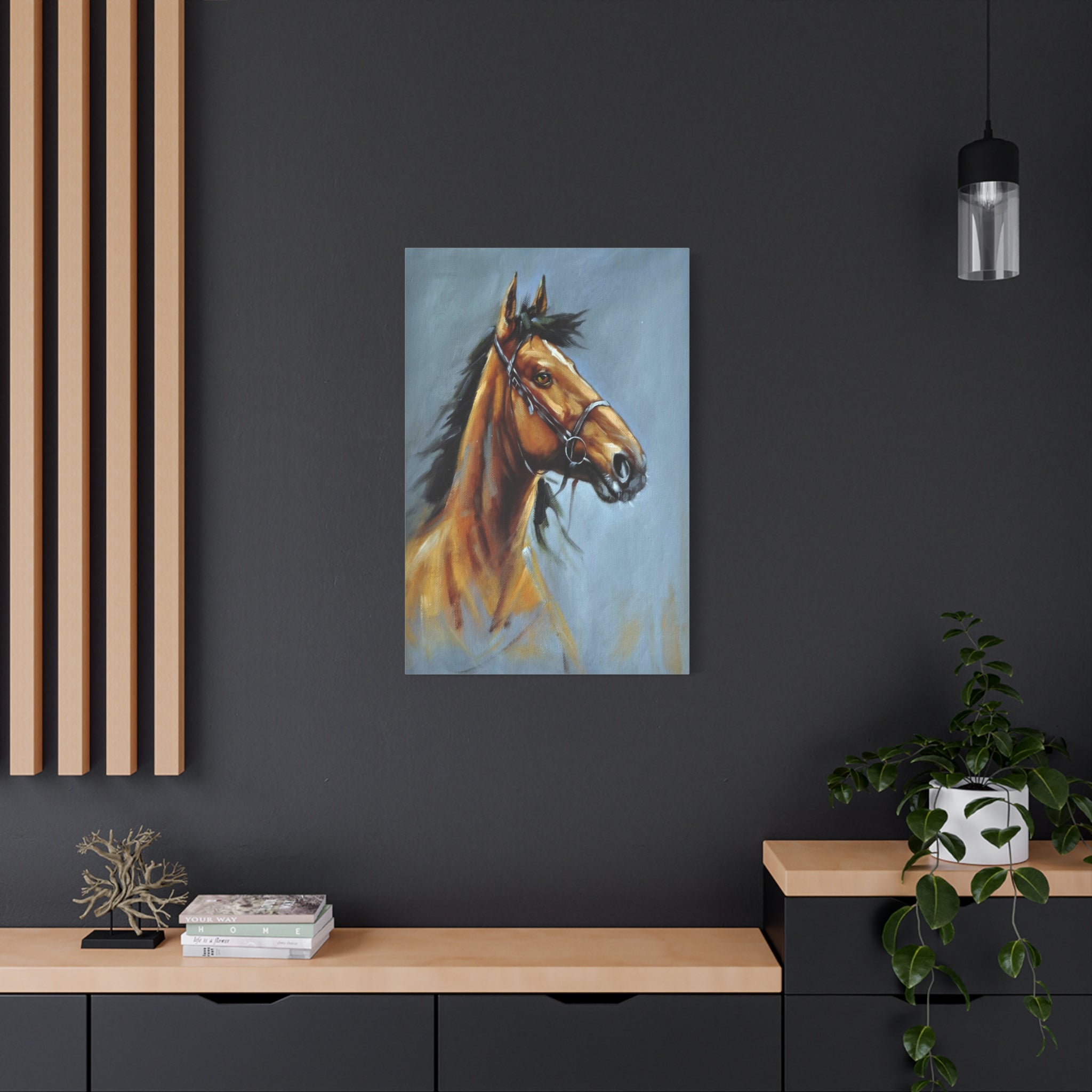 Mr. Chestnut Horse Portrait Canvas – Matte Stretched Wall Art 