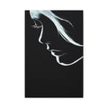 Minimalist Woman Silhouette Canvas Art — Monochrome Profile Wall Décor 