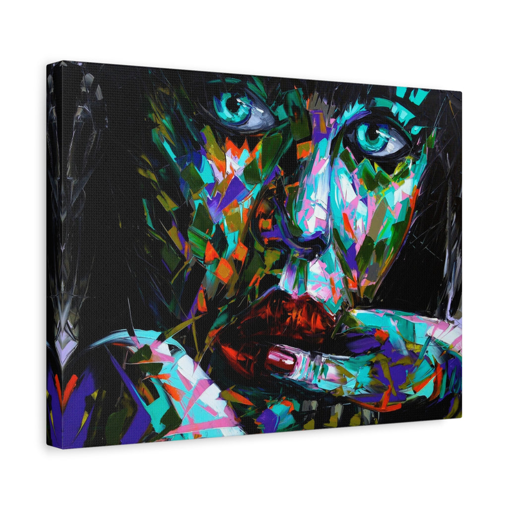 Colorful Abstract Woman Portrait Canvas — Modern Pop Art Wall Decor - TheKaraHan