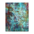 Abstract Teal & Gold Matte Canvas Art - Stretched Wall Decor