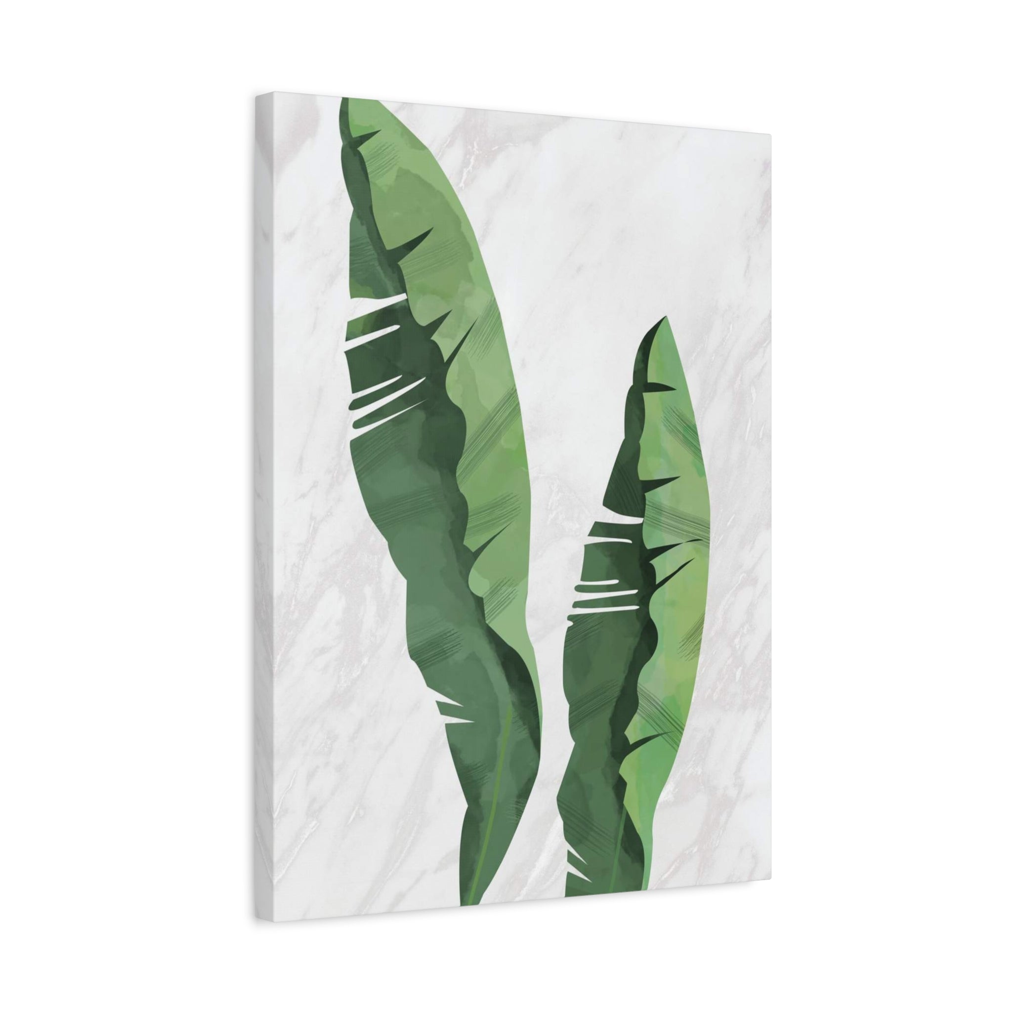 Banana Leaf Botanical Canvas Wall Art - Matte Stretched 1.25" 