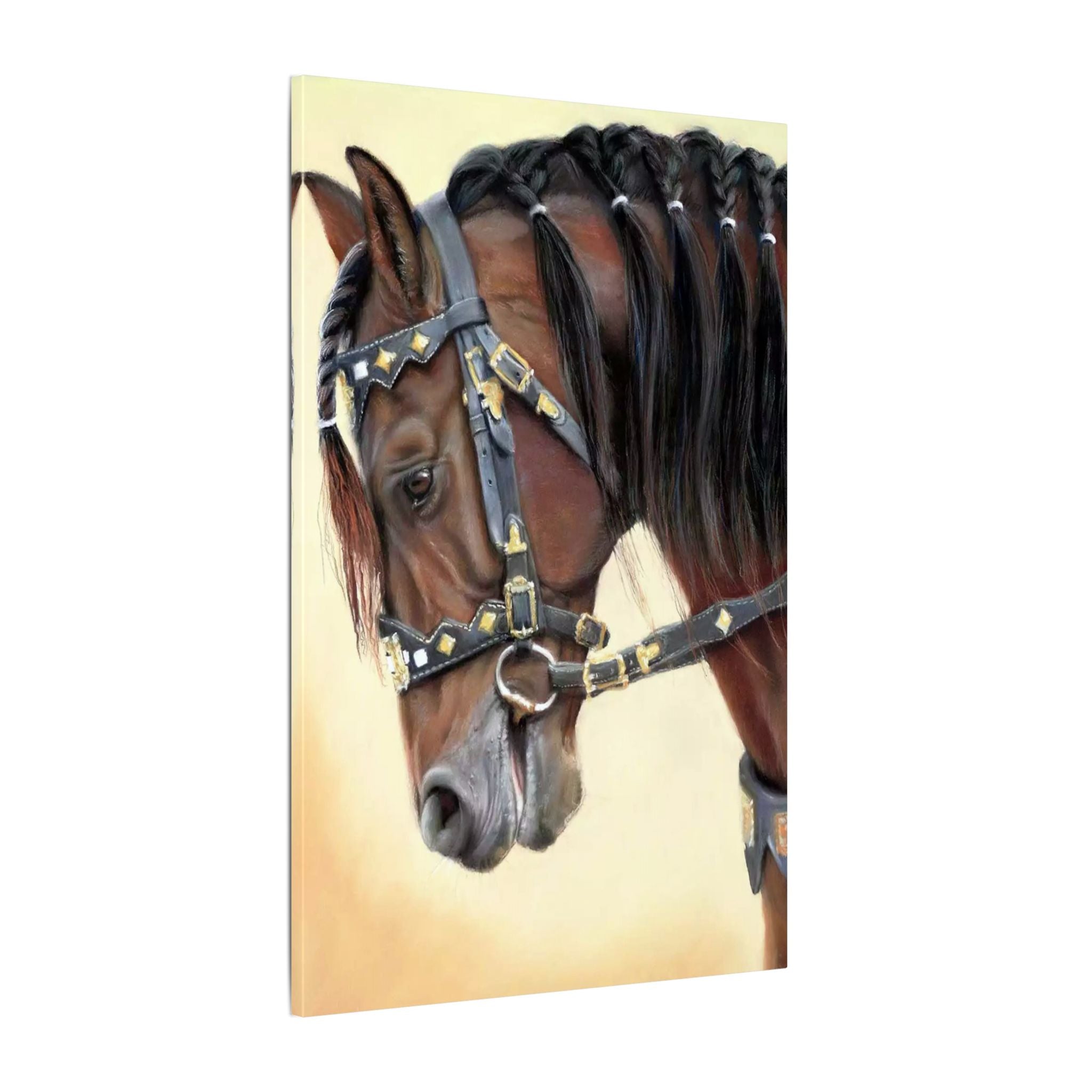 Horse Portrait Canvas Print — Elegant Bridle Art for Home & Stable Decor - TheKaraHan