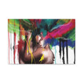 Abstract Rainbow Embrace Matte Canvas Wall Art — Colorful Couple Painting 