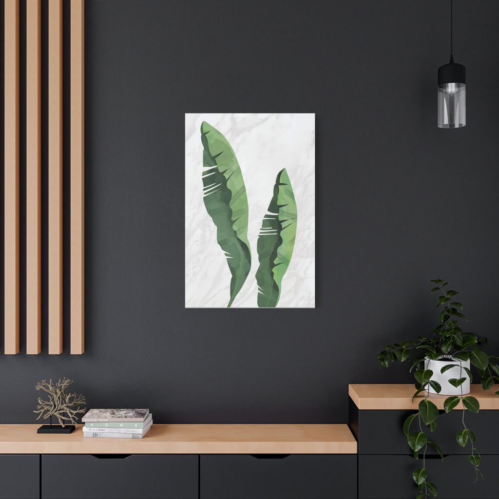 Banana Leaf Botanical Canvas Wall Art - Matte Stretched 1.25"