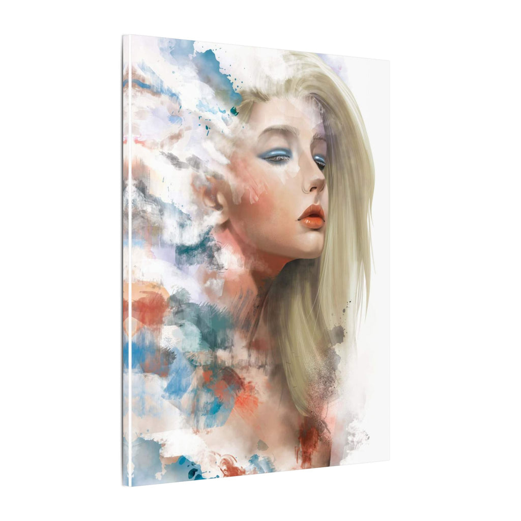 Watercolor Portrait Canvas — Dreamy Female Face Wall Art, Matte Stretched Print