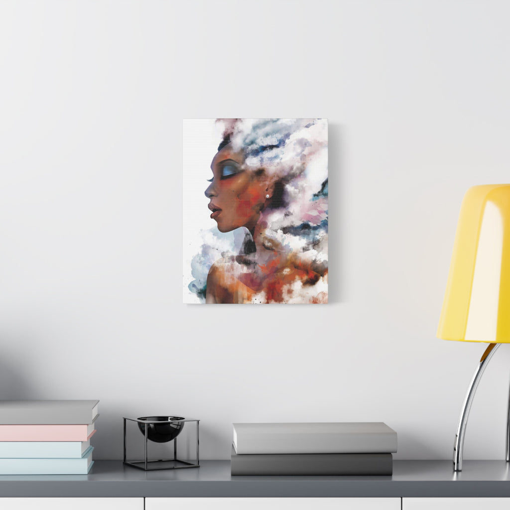 Abstract Portrait Canvas - Dreamy Woman Watercolor Wall Art