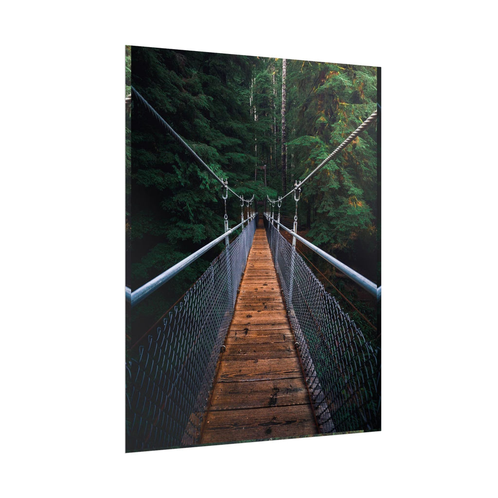 Forest Suspension Bridge Poster — Rolled Wall Art