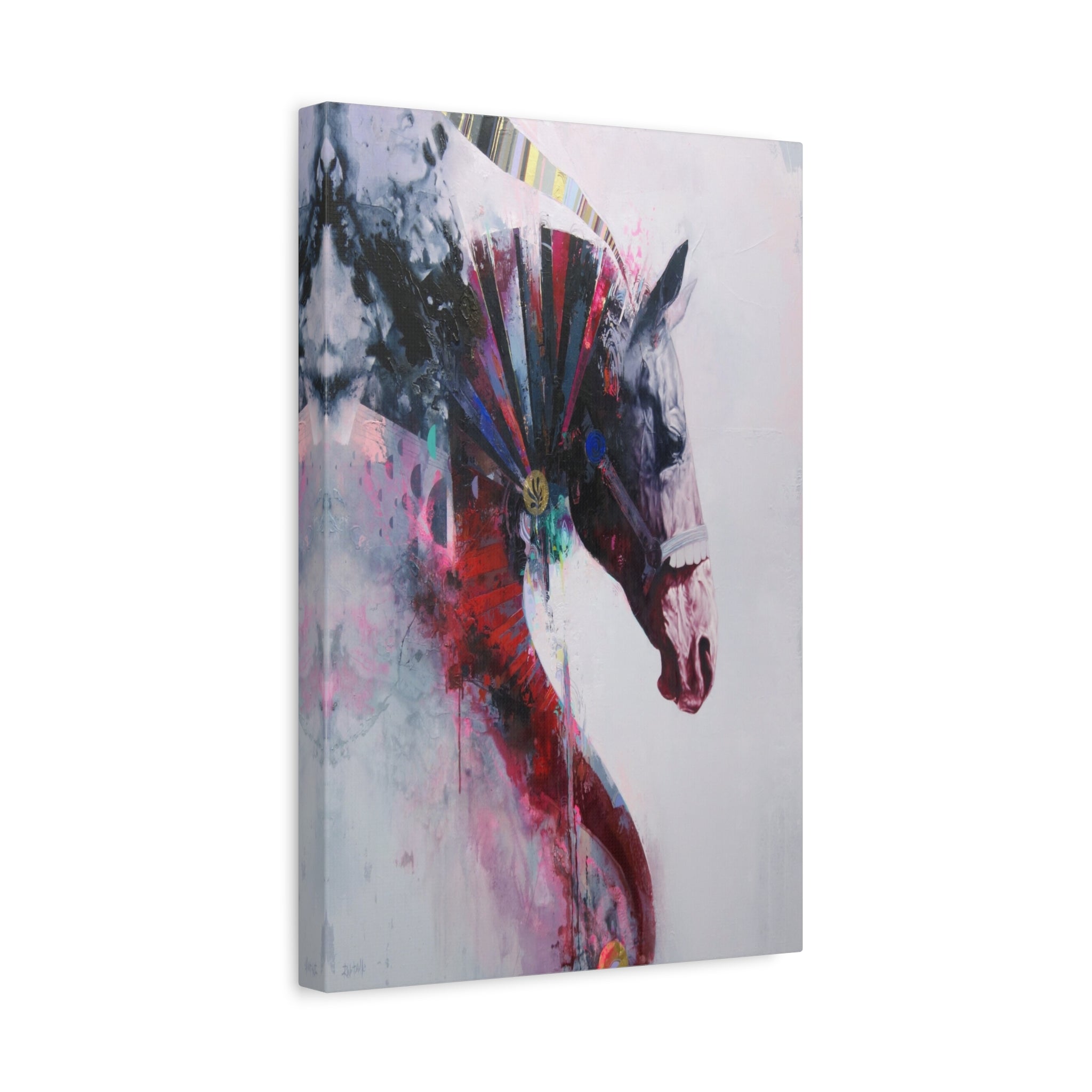 Colorful Horse Art Canvas - Stretched Matte Wall Decor 