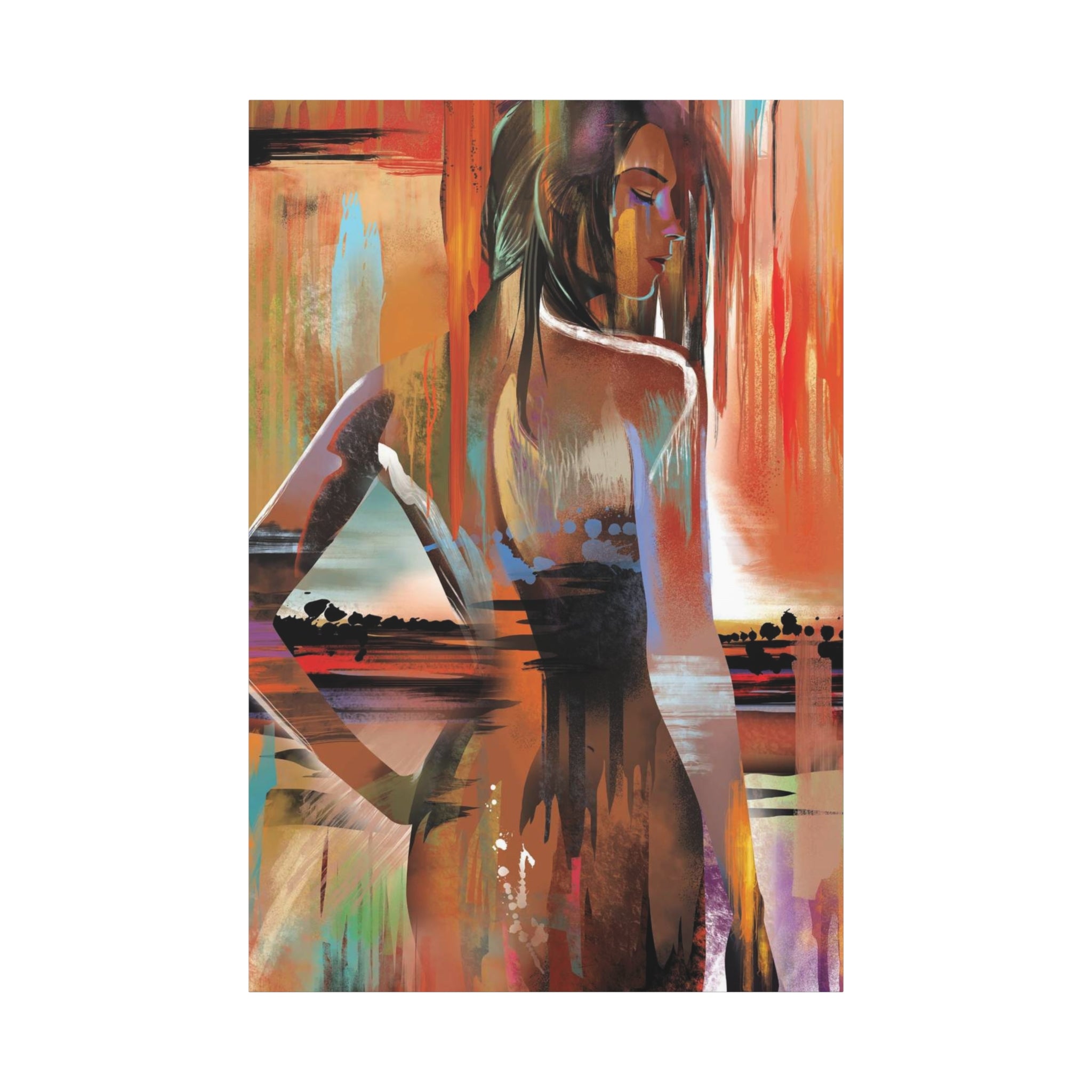 Abstract Woman Portrait Matte Canvas - Stretched 1.25" 