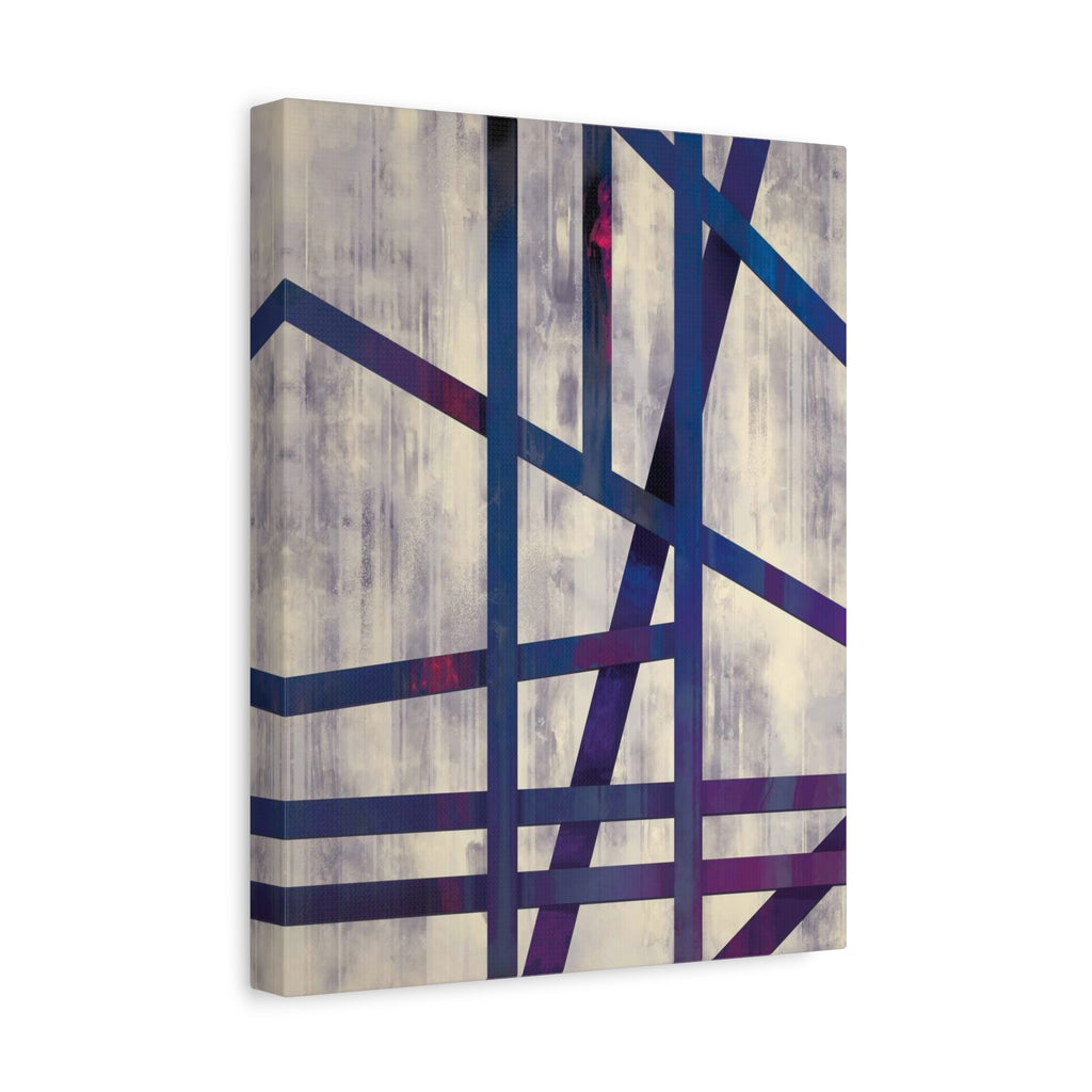 Abstract Geometric Canvas Print – Modern Blue & Purple Lines Art