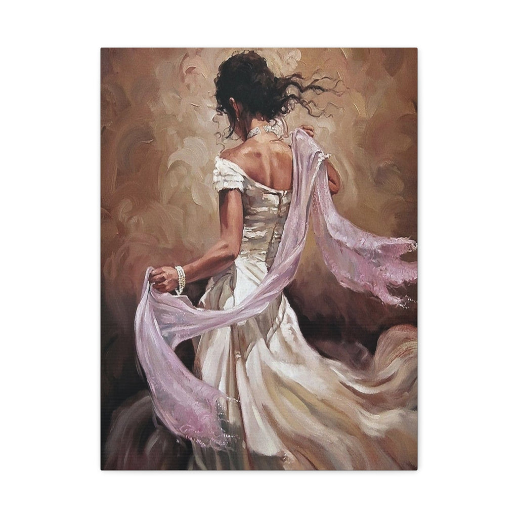 Romantic Wall Art - Dancing Woman Matte Canvas Print for Elegant Home Decor - TheKaraHan