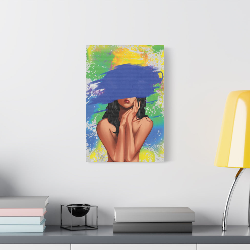 Abstract Portrait Canvas Print — Colorful Brushstroke Woman Art, Matte Stretched Canvas 1.25"