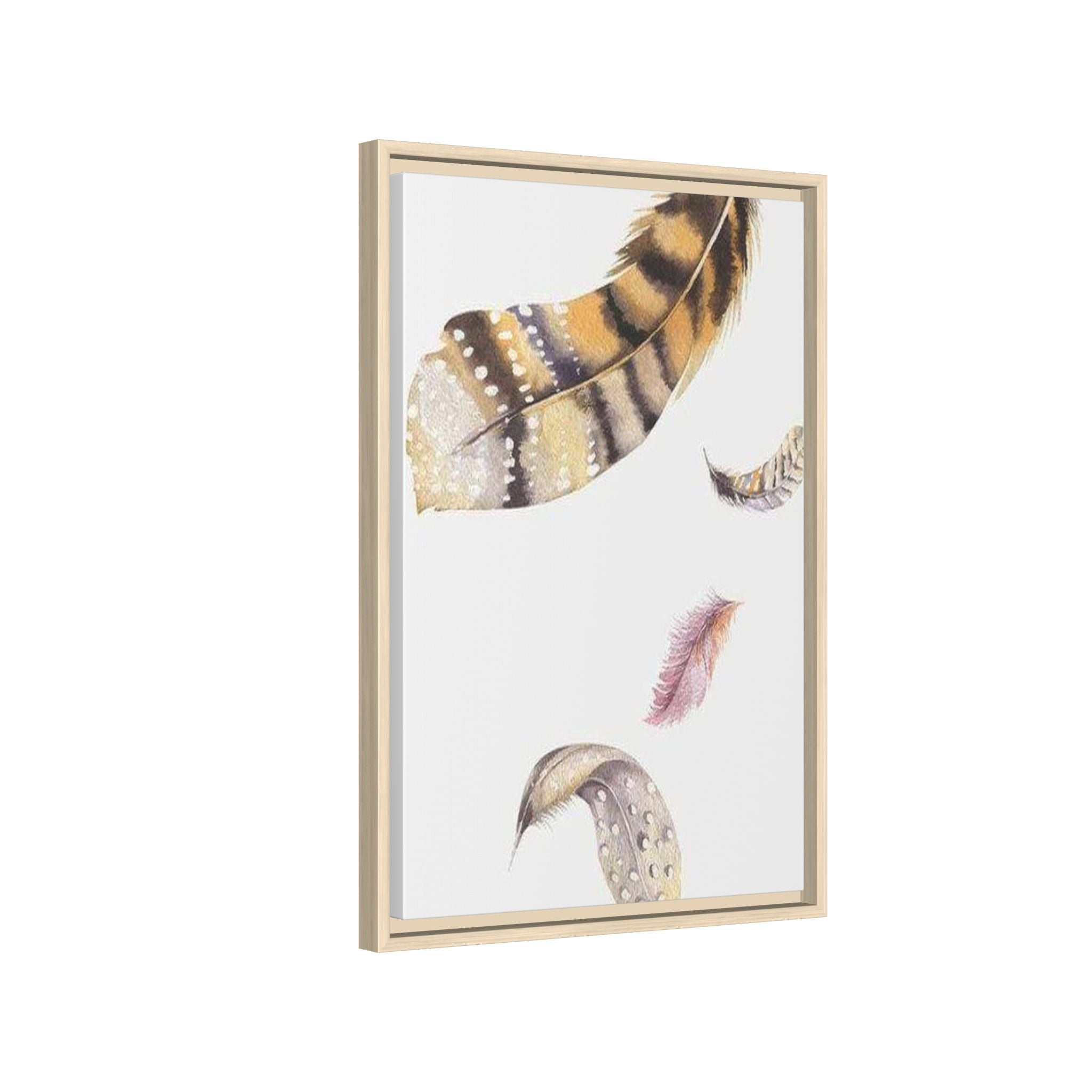 Feather Watercolor Matte Canvas Print — Framed Wall Art