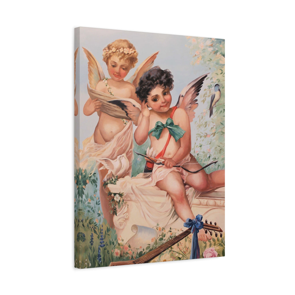 Cherubs Vintage Art Print - Romantic Angel Wall Decor Canvas - TheKaraHan