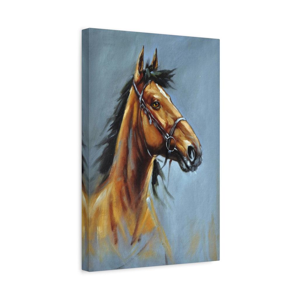 Mr. Chestnut Horse Portrait Canvas – Matte Stretched Wall Art 