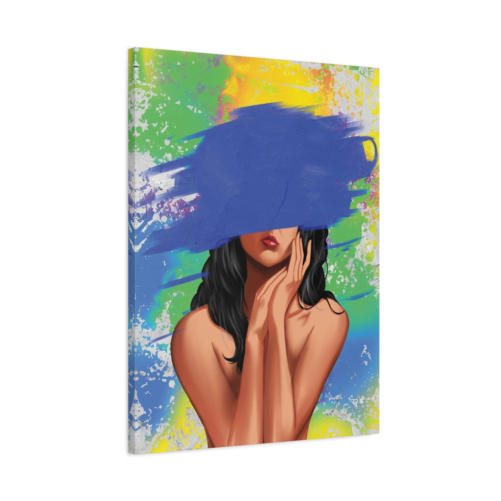 Abstract Portrait Canvas Print — Colorful Brushstroke Woman Art, Matte Stretched Canvas 1.25"