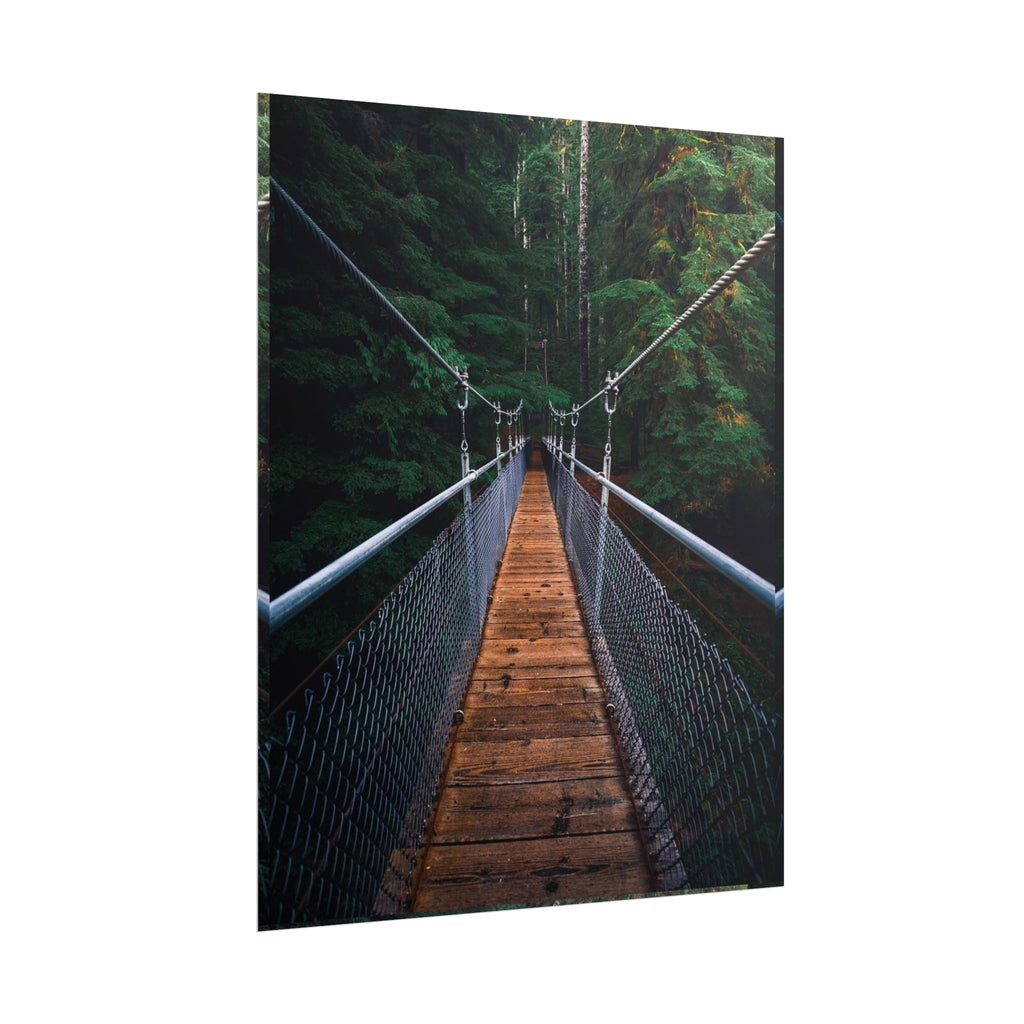 Forest Suspension Bridge Poster — Rolled Wall Art