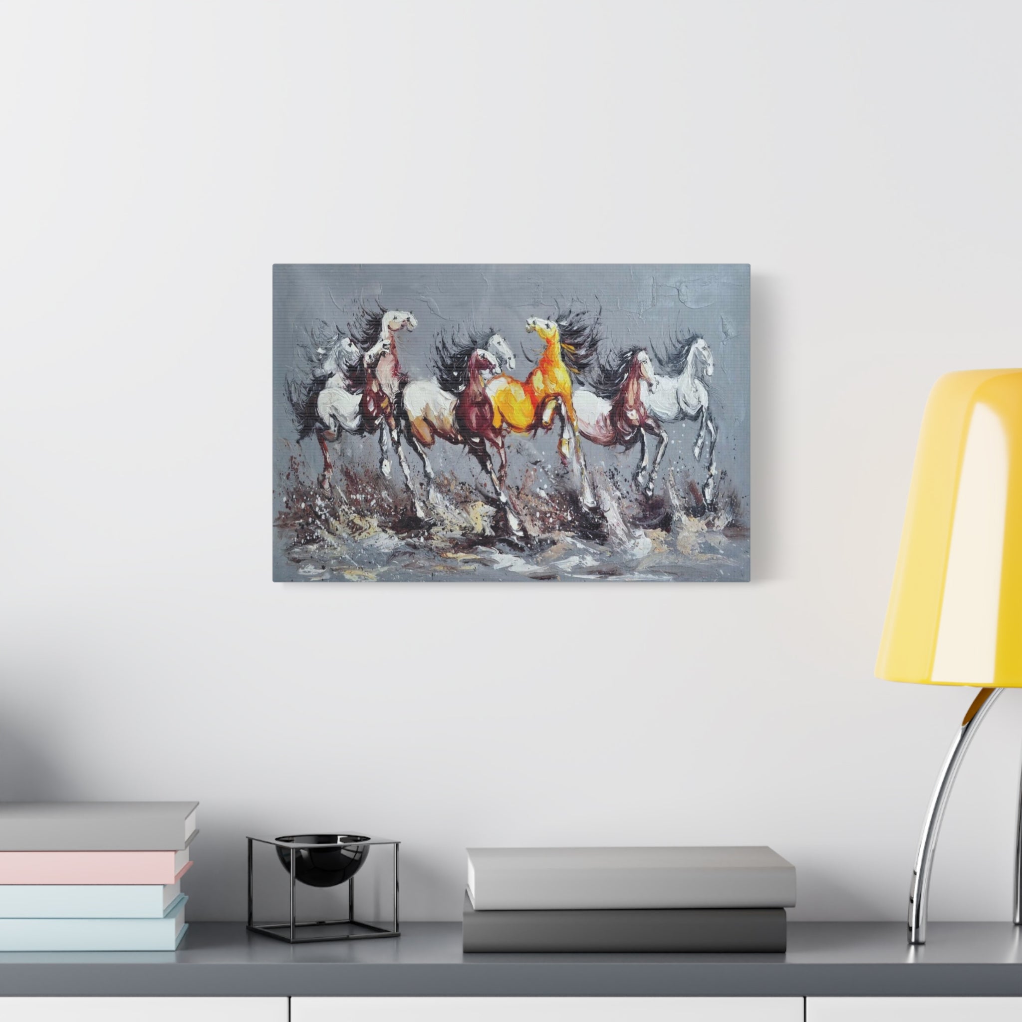 Galloping Horses Matte Canvas Wall Art — Stretched 1.25" 