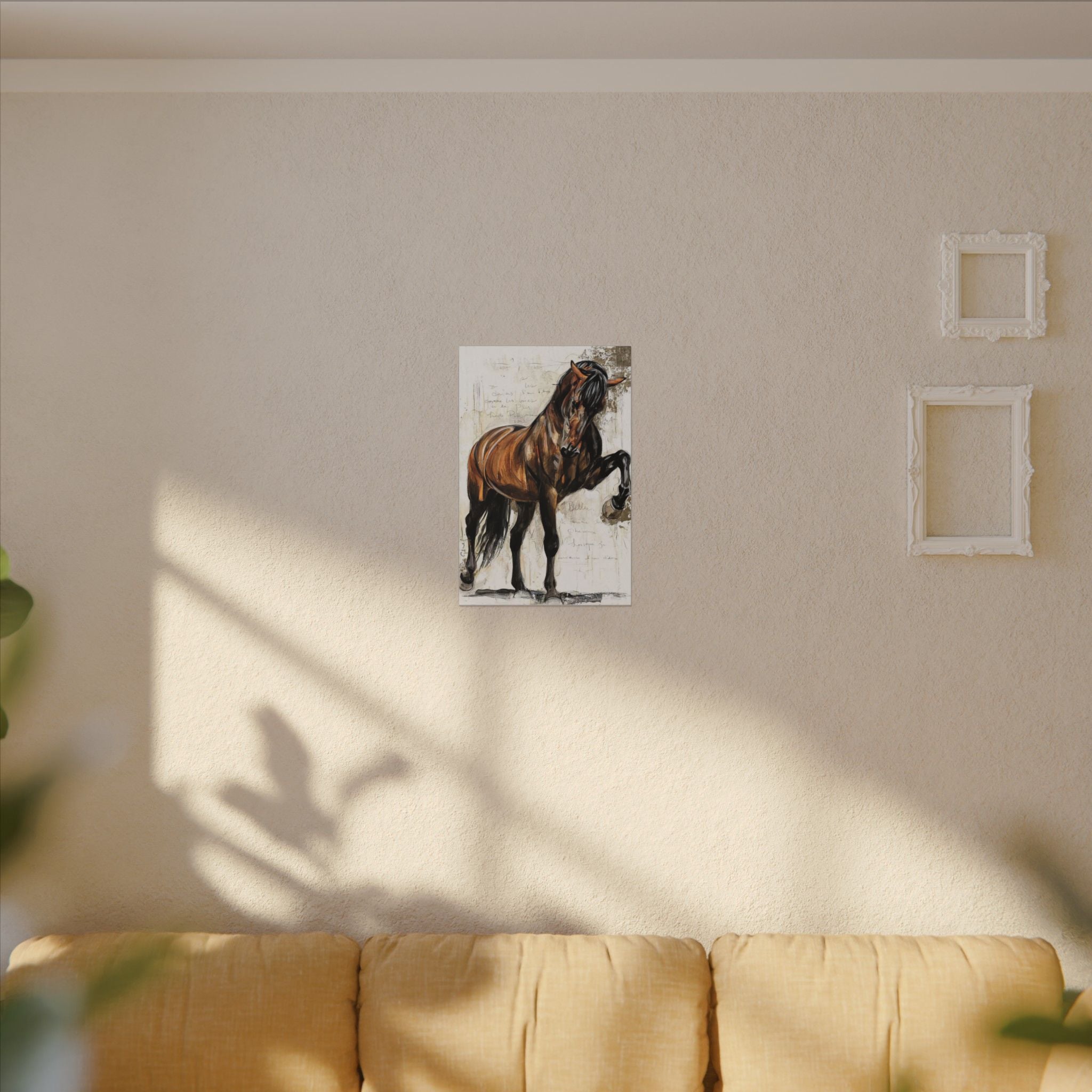 Horse Canvas Wall Art — Brown Stallion Matte Stretched Canvas 