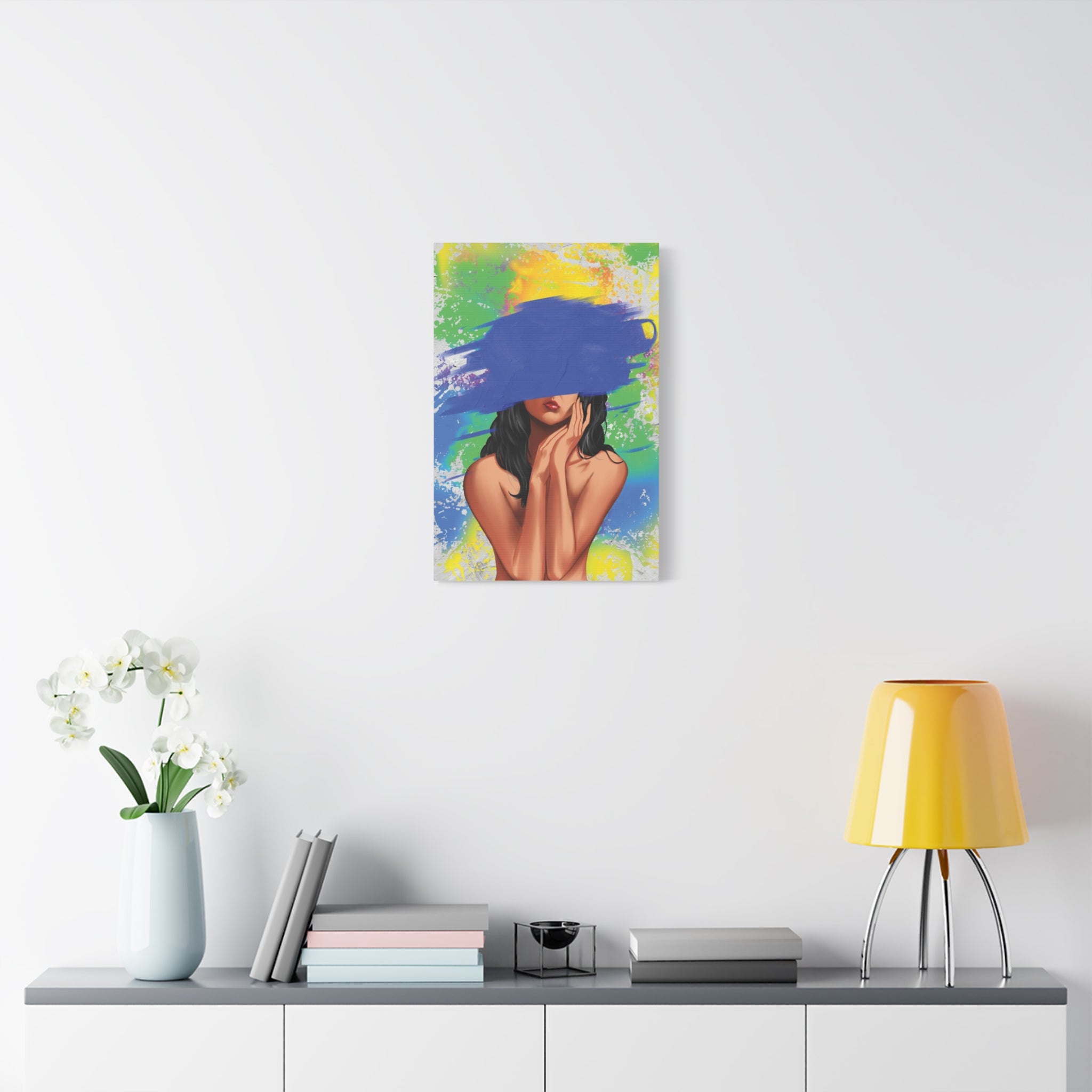 Abstract Portrait Canvas Print — Colorful Brushstroke Woman Art, Matte Stretched Canvas 1.25"