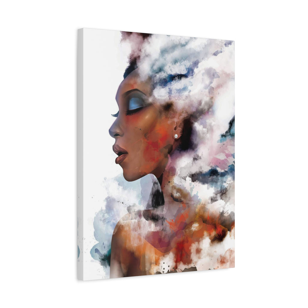 Abstract Portrait Canvas - Dreamy Woman Watercolor Wall Art