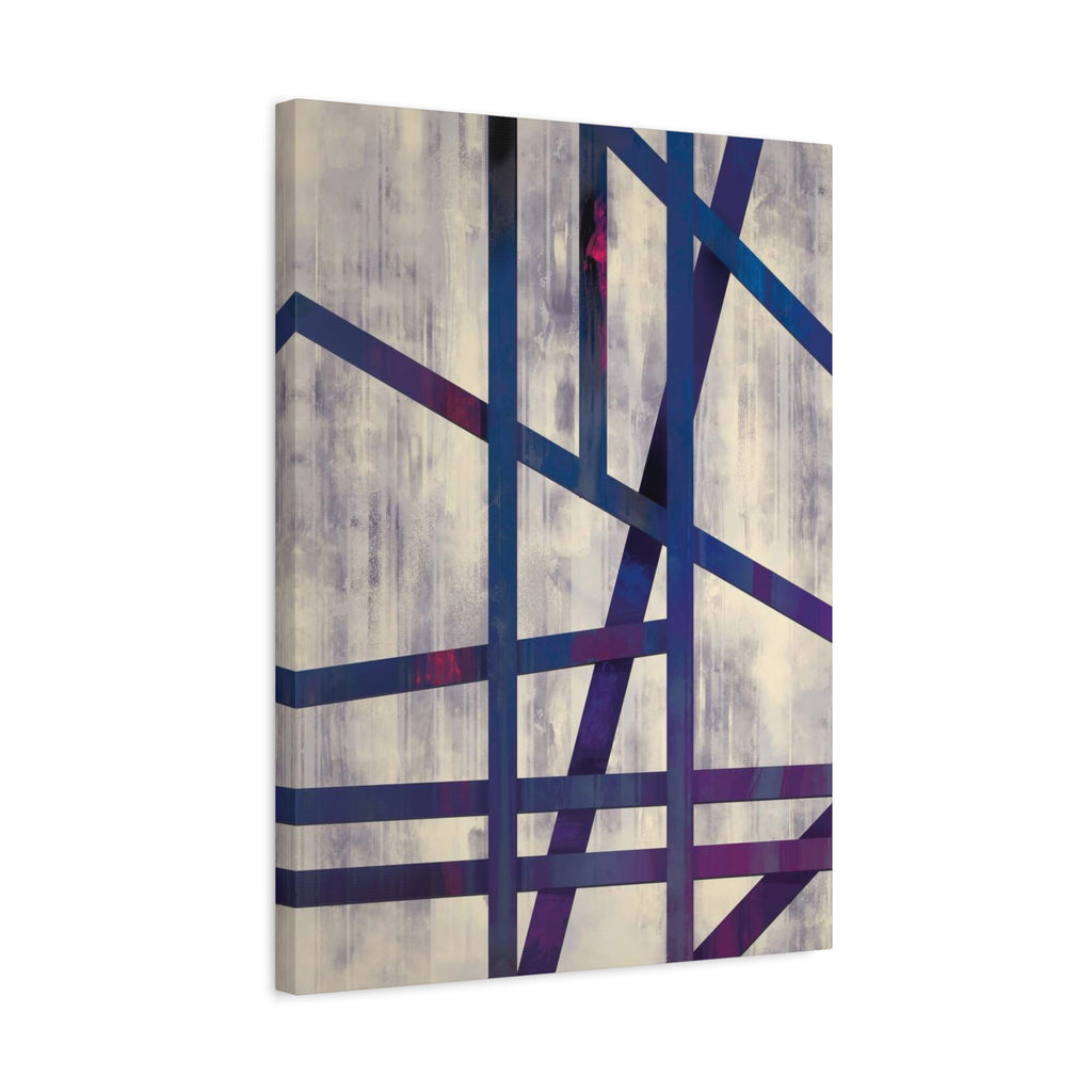 Abstract Geometric Canvas Print – Modern Blue & Purple Lines Art