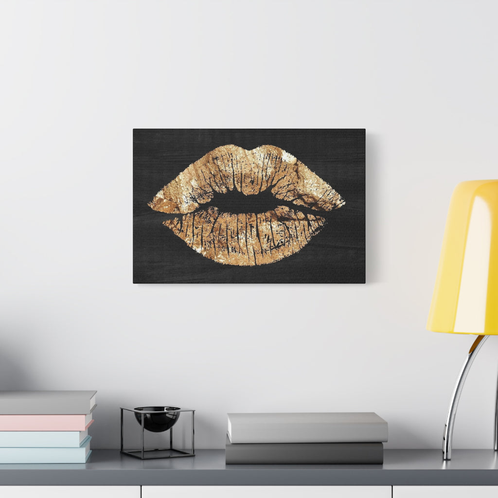 Gold Kiss Wall Art Canvas