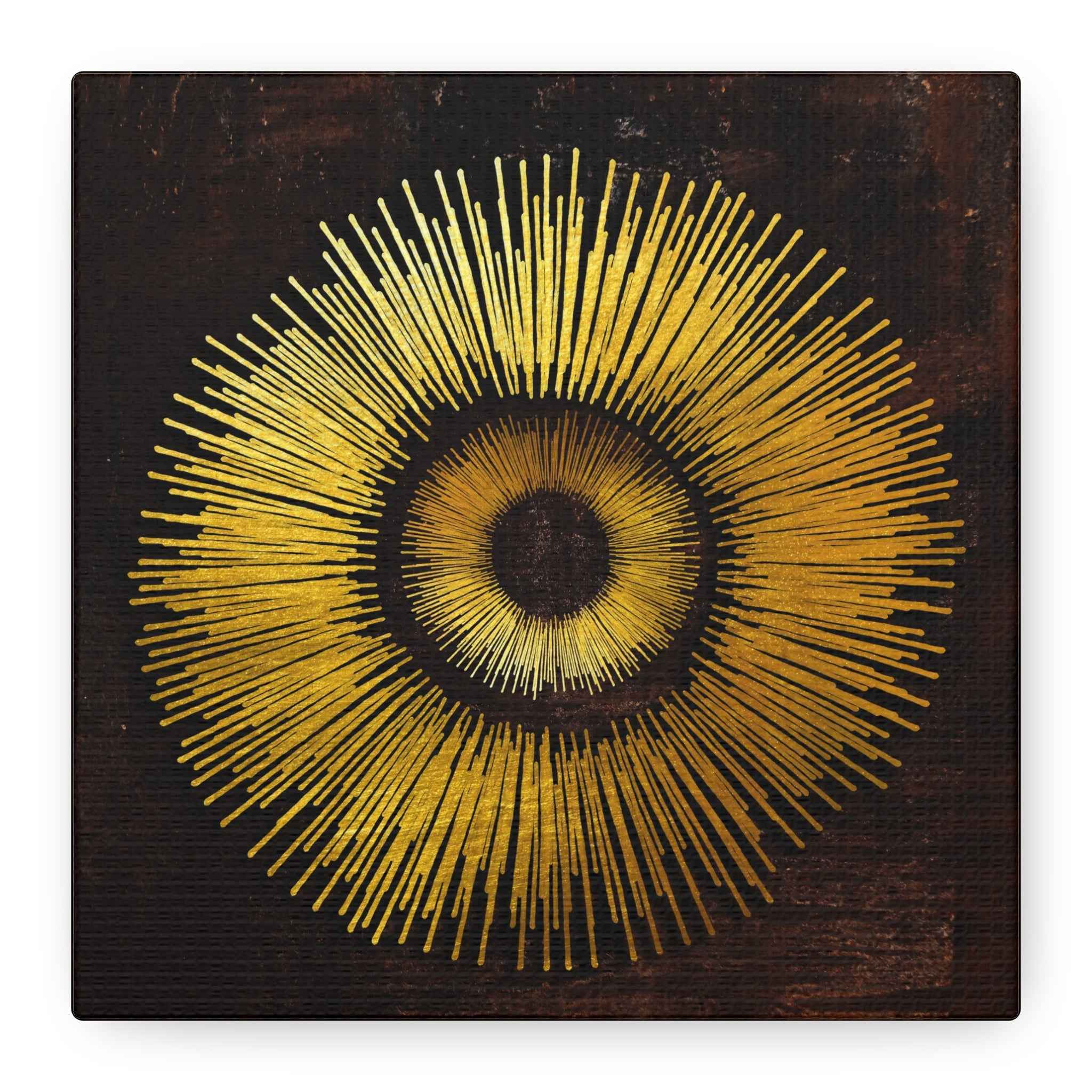 Gold Sunburst Wall Art – Luxury Abstract Canvas Decor for Modern Interiors