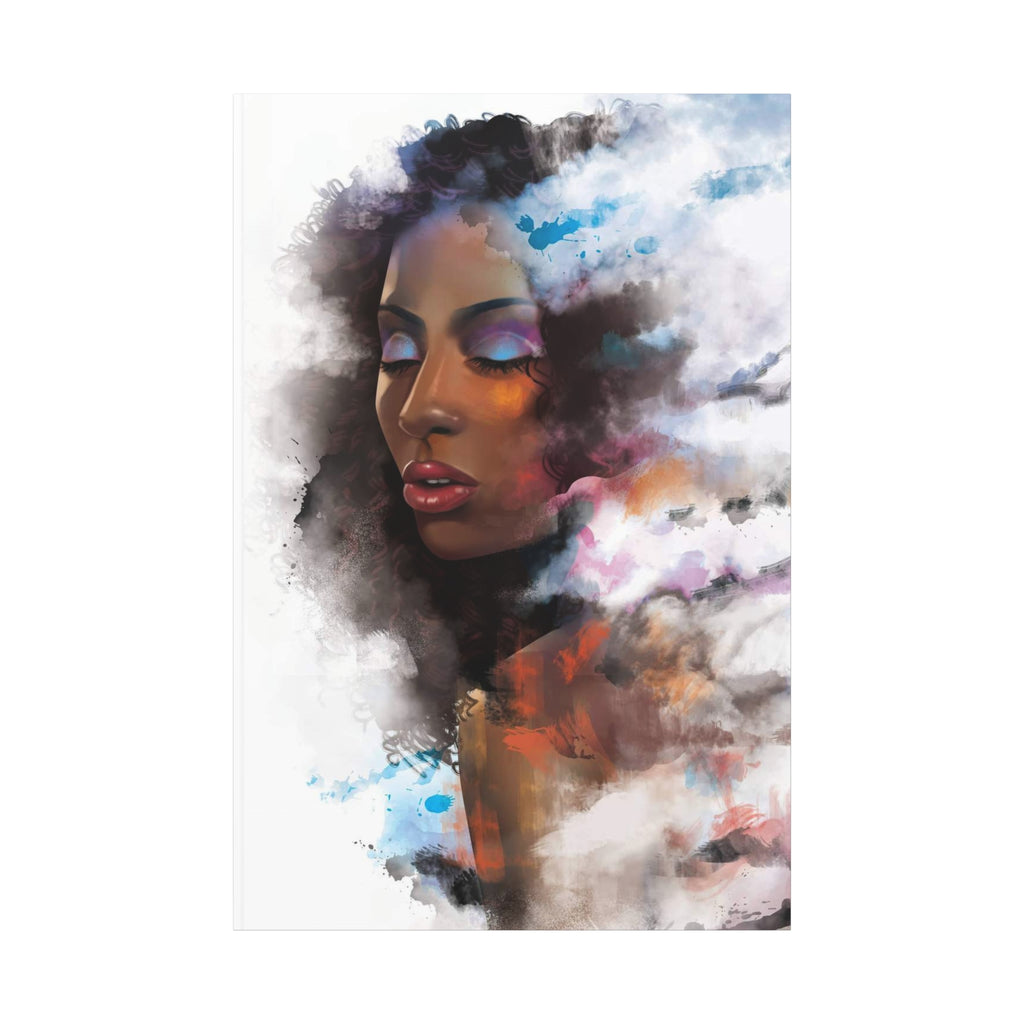 Abstract Portrait Canvas Wall Art — Colorful Afrocentric Woman Matte Stretched Canvas