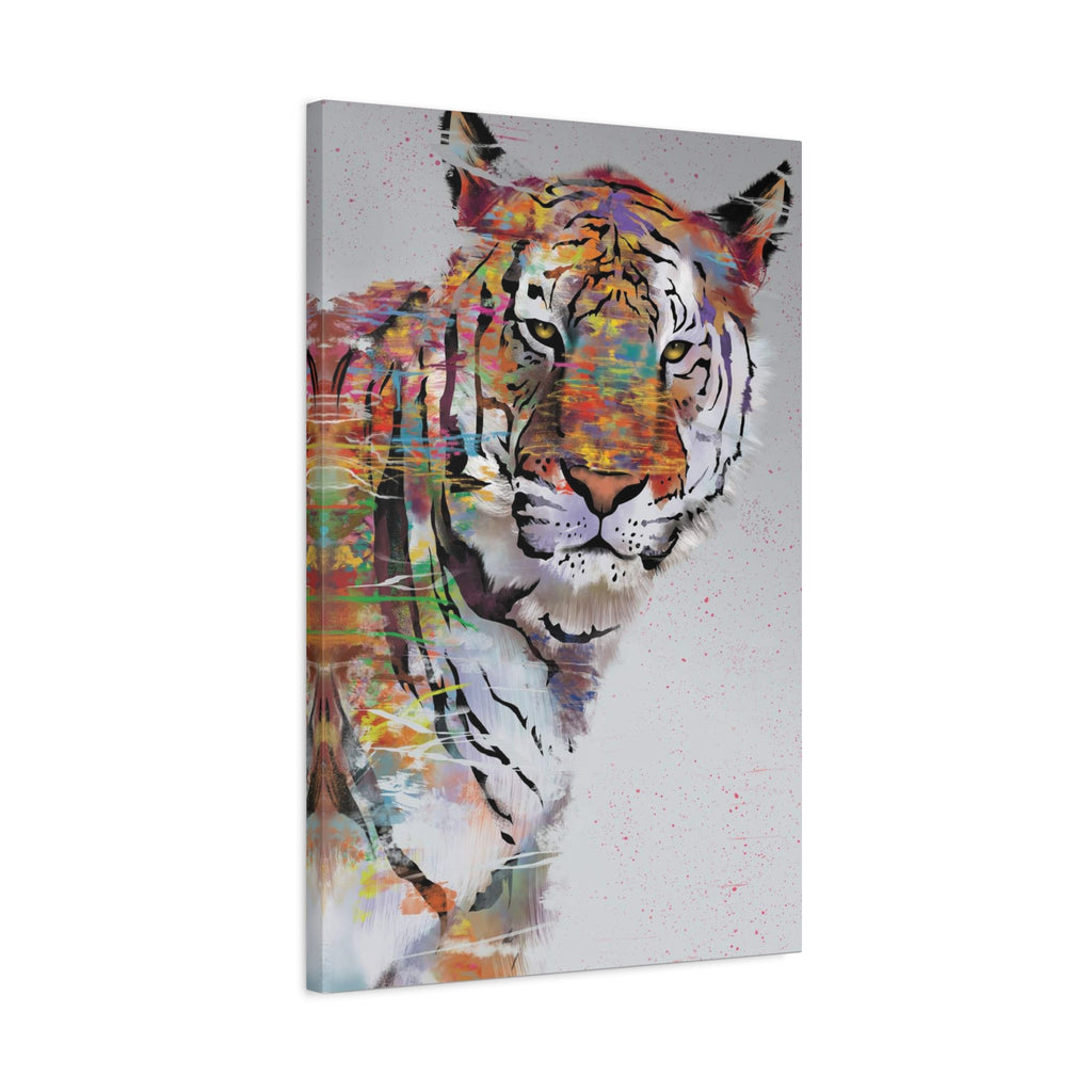 Color Splash Tiger Matte Canvas Wall Art – Stretched 1.25" 