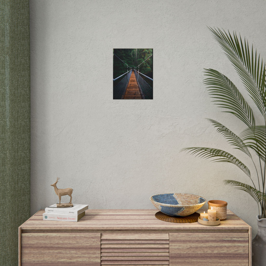 Forest Suspension Bridge Poster — Rolled Wall Art