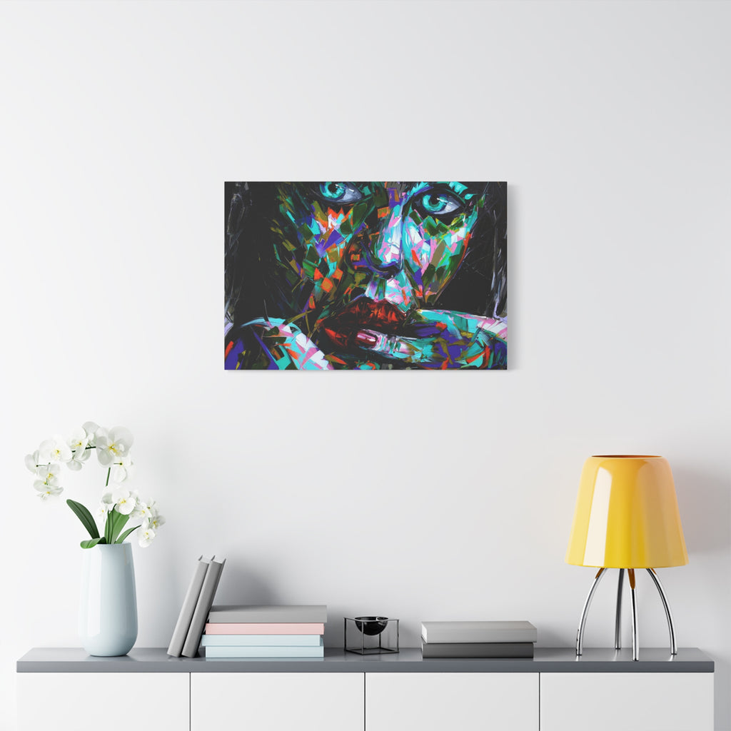 Colorful Abstract Woman Portrait Canvas — Modern Pop Art Wall Decor - TheKaraHan