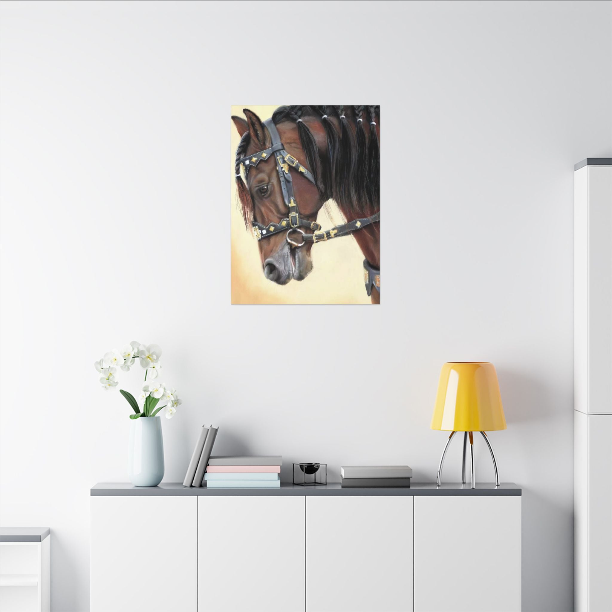 Horse Portrait Canvas Print — Elegant Bridle Art for Home & Stable Decor