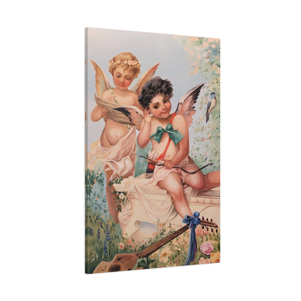 Cherubs Vintage Art Print - Romantic Angel Wall Decor Canvas - TheKaraHan