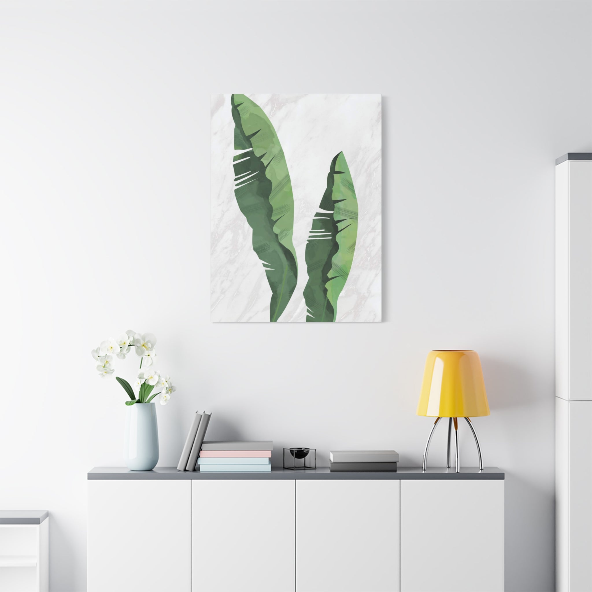 Banana Leaf Botanical Canvas Wall Art - Matte Stretched 1.25"