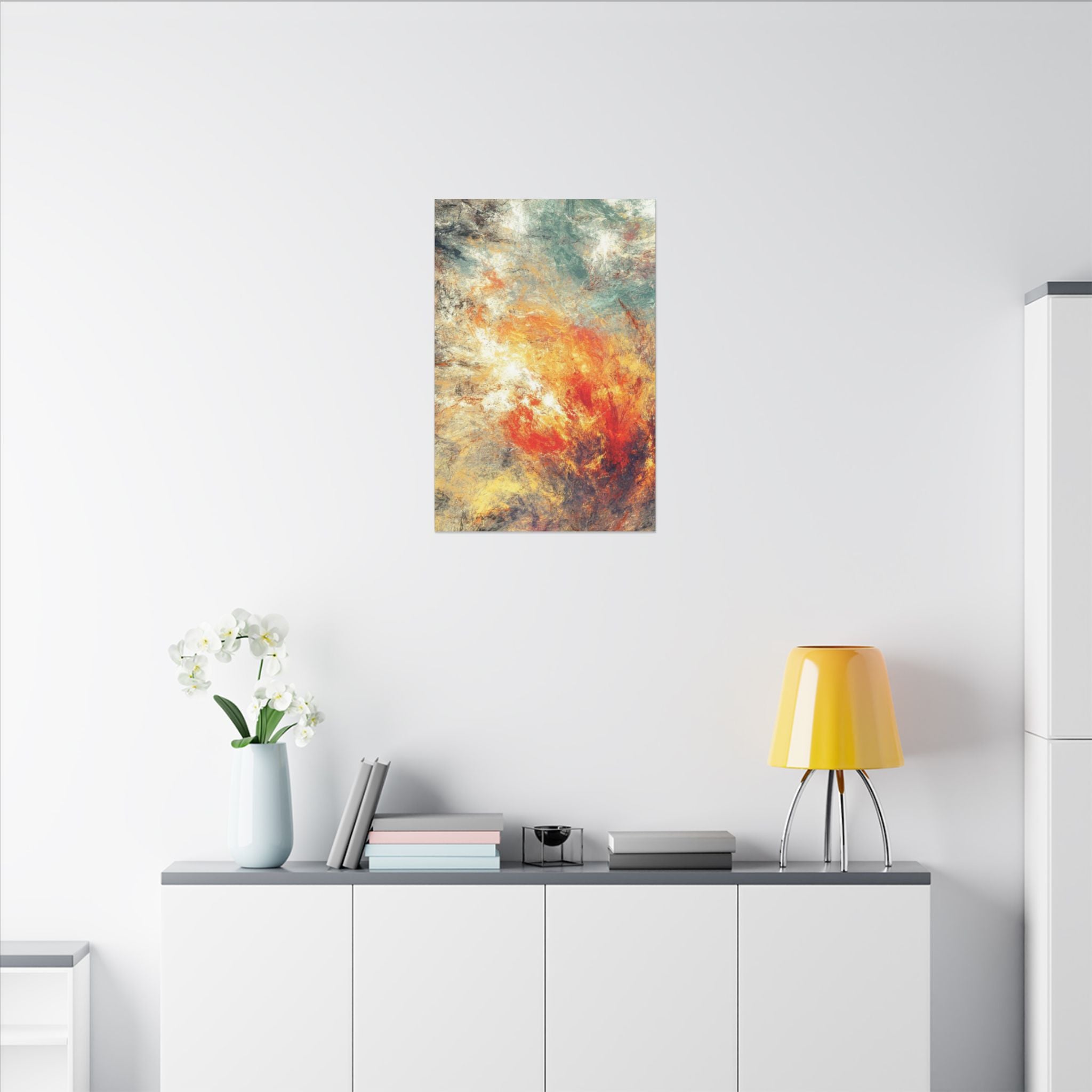 Abstract Nebula Canvas Wall Art — Colorful Modern Stretched Matte Print