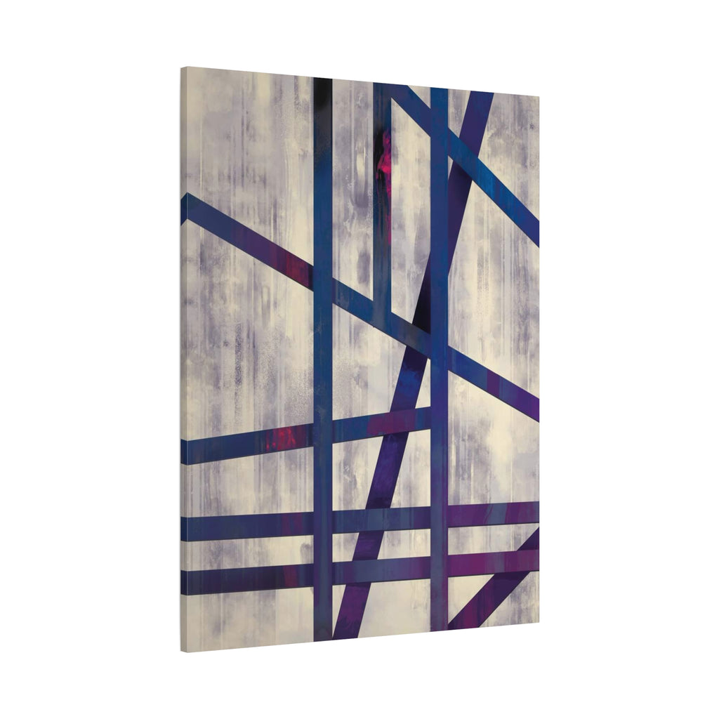 Abstract Geometric Canvas Print – Modern Blue & Purple Lines Art
