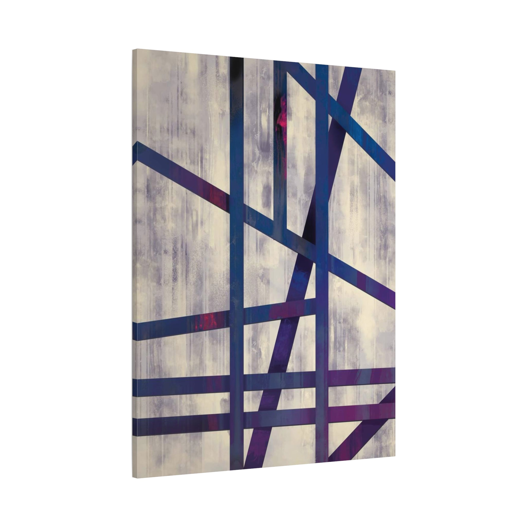 Abstract Geometric Canvas Print – Modern Blue & Purple Lines Art