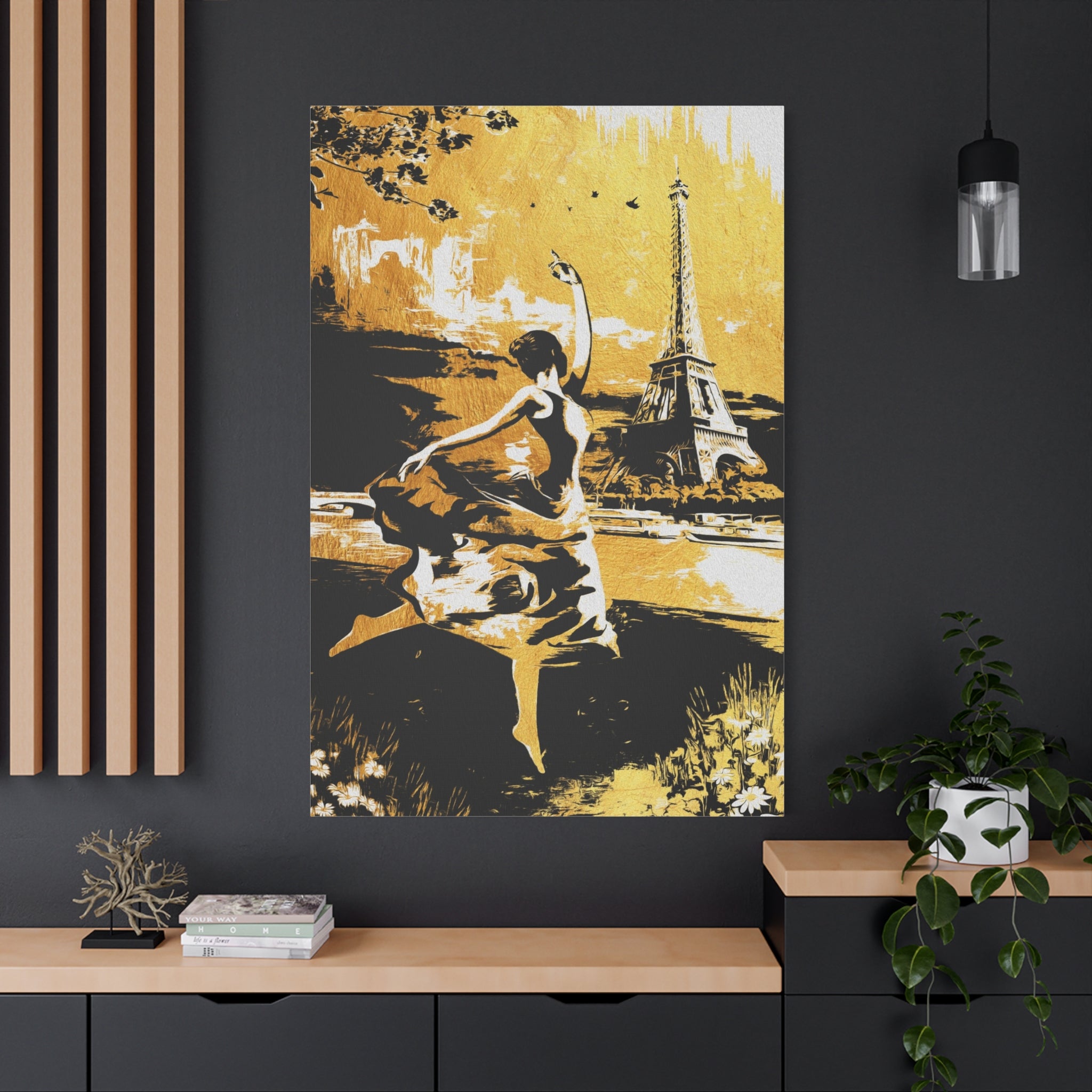 Ballet in Paris Canvas Print — Eiffel Tower Dancer Wall Art