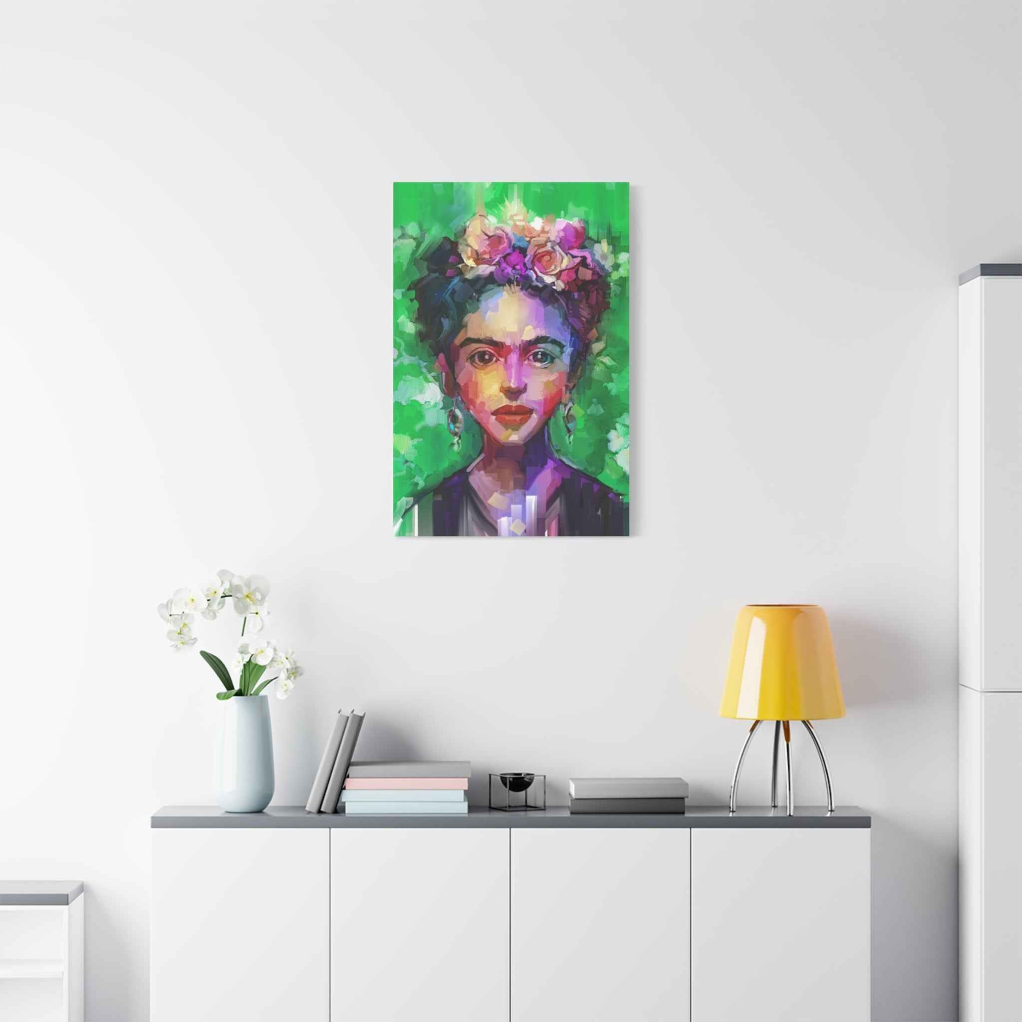 Colorful Woman Portrait Wall Art, Abstract Floral Face Painting