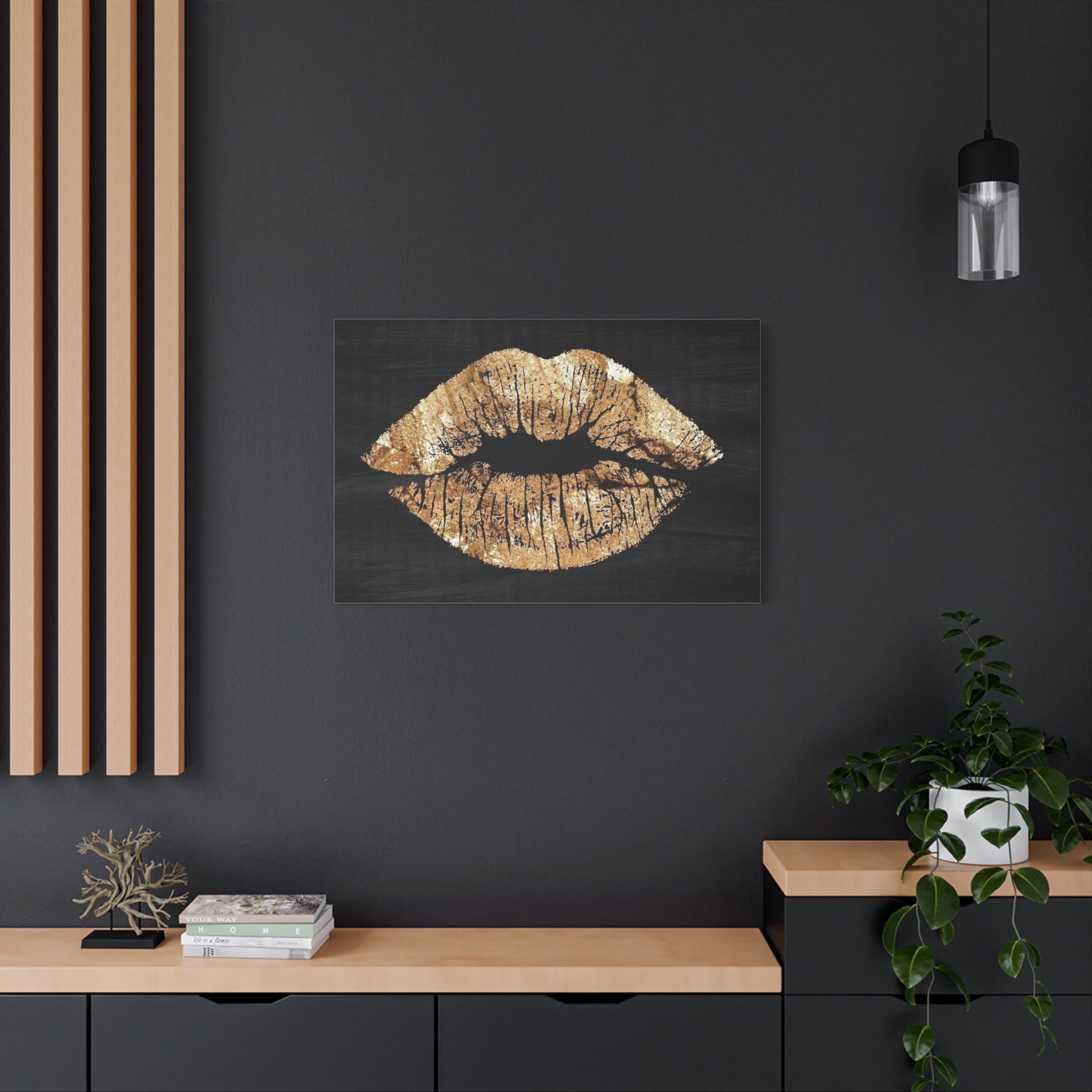 Gold Kiss Wall Art Canvas