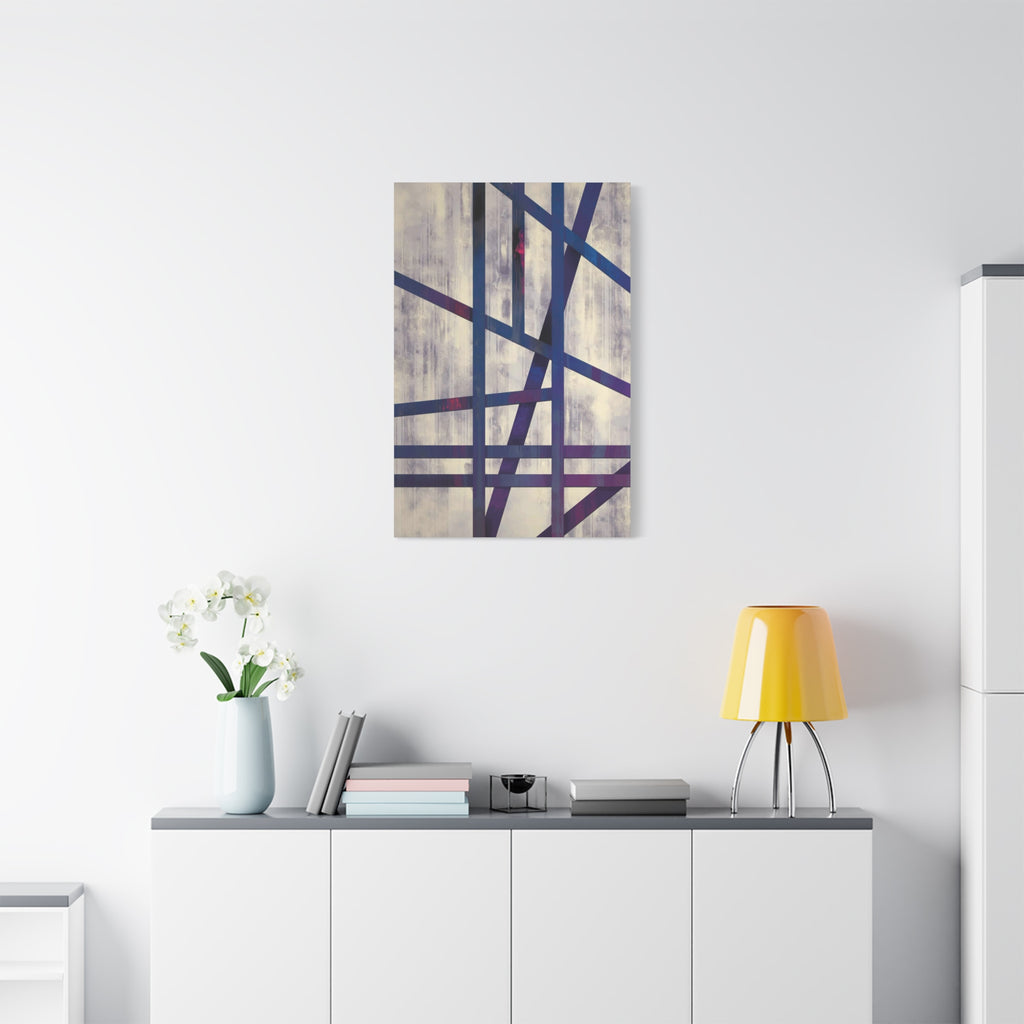 Abstract Geometric Canvas Print – Modern Blue & Purple Lines Art