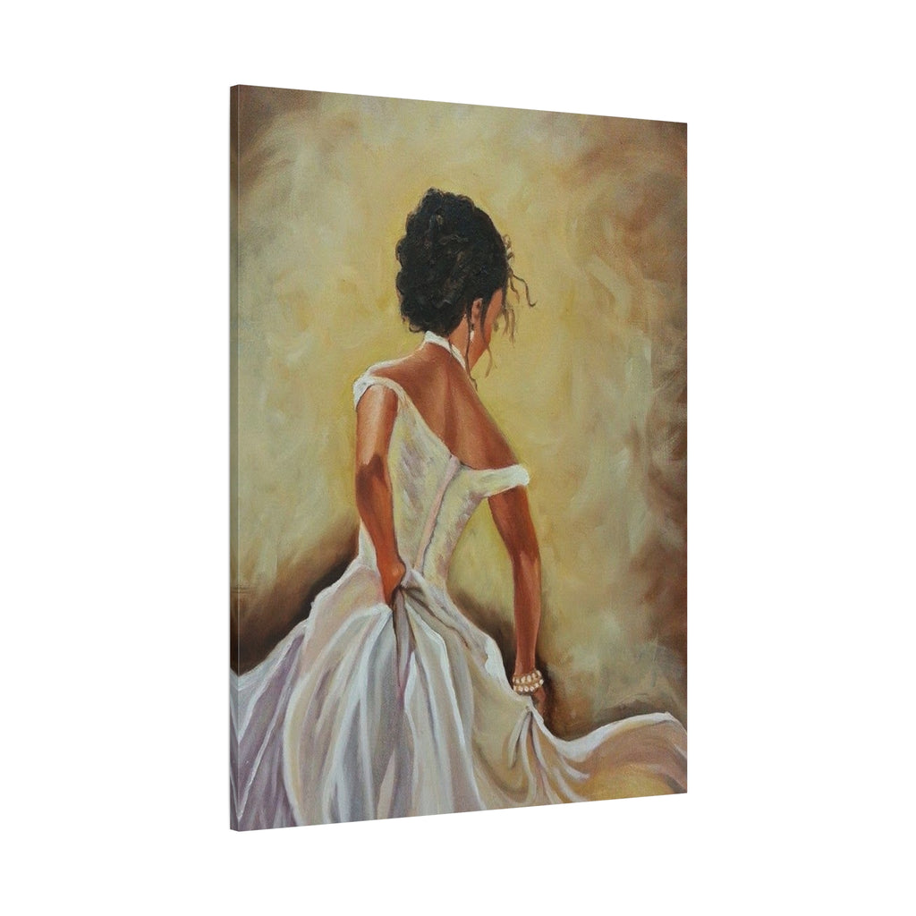 Elegant Bride Portrait Canvas Print — Romantic Wedding Wall Art